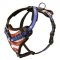 American Flag Painted Leather Dog Harness for Agitation Training