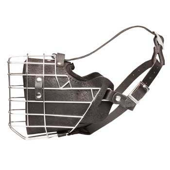 Leather Basket Dog Muzzle